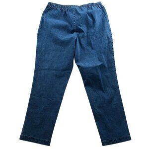 Croft & Barrow Womens Elastic Waist Pull-On Jeans XLarge Short Denim